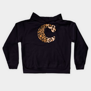 Letter C leopard print Kids Hoodie